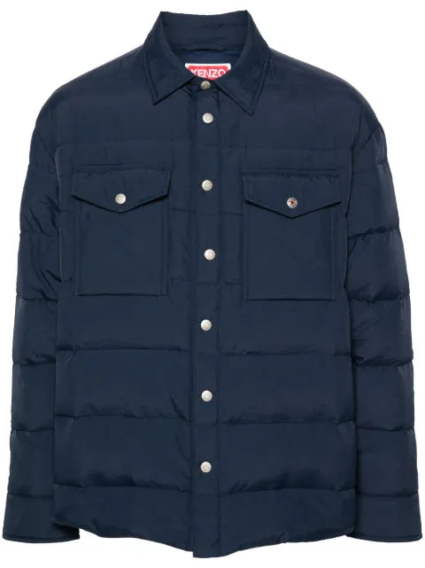 Kenzo classic-collar quilted shirt jacket