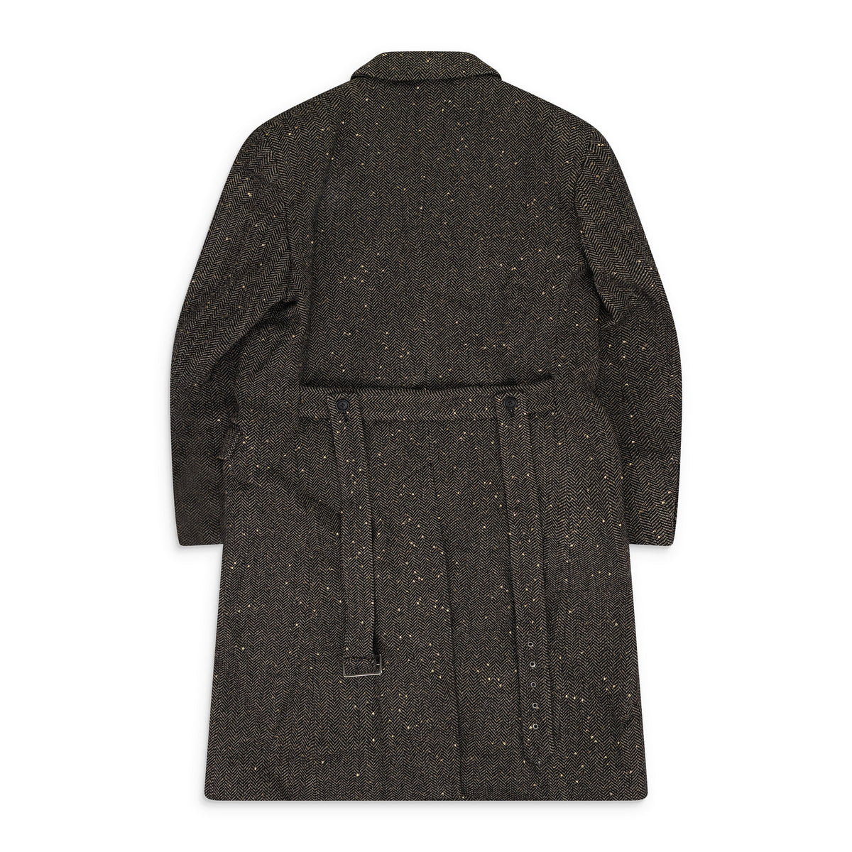 Black Sand Herringbone Sequin Long Coat