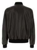 Versace leather bomber jacket