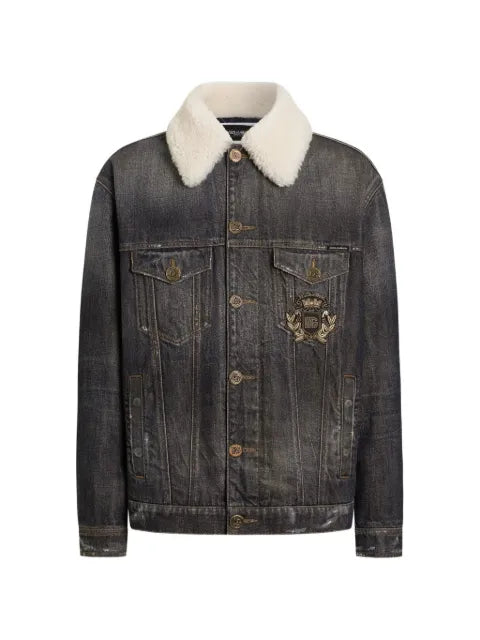 Dolce & Gabbana denim jacket with logo-patch