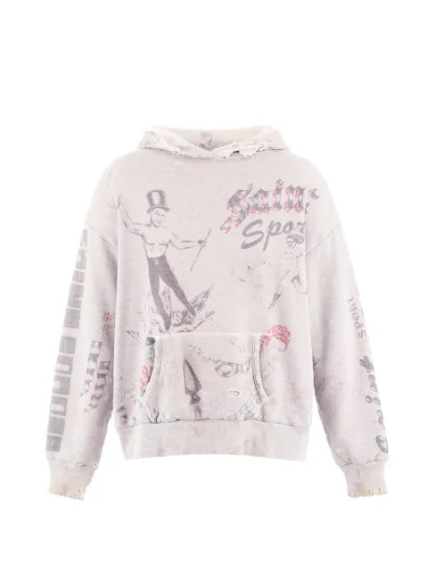 SAINT MXXXXXX x Alexis Ross Alx distressed graphic-print hoodie