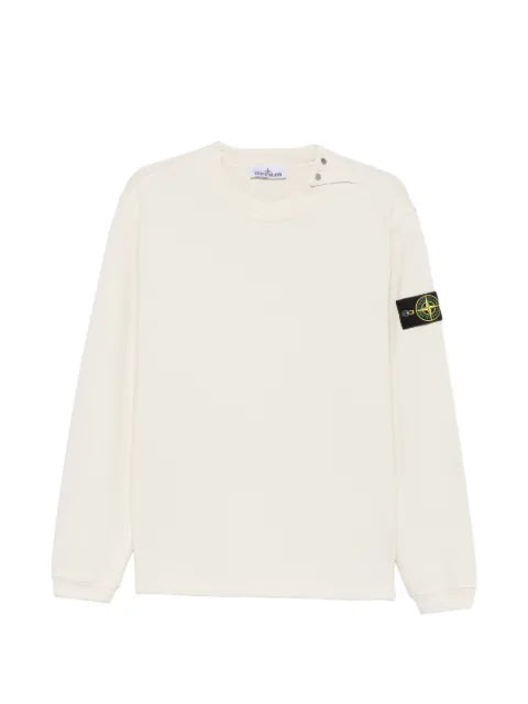 Stone Island logo-patch button-shoulder sweater