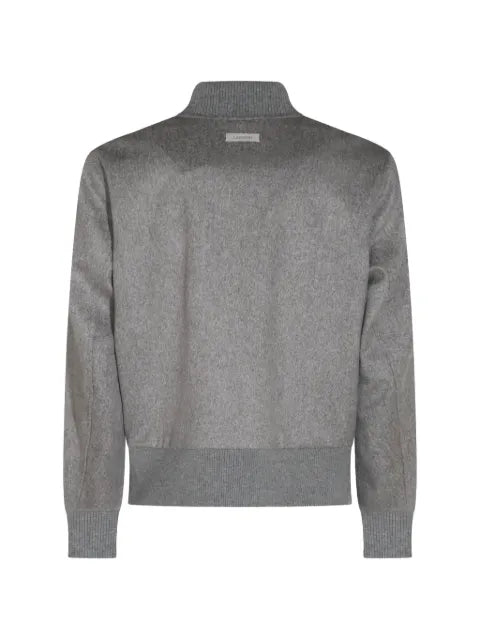 Lardini ribbed-trim wool bomber jacket
