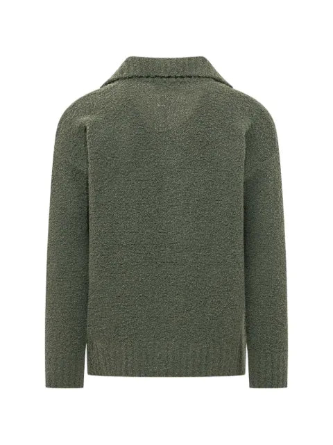 Laneus bouclé-knit polo-collar sweater