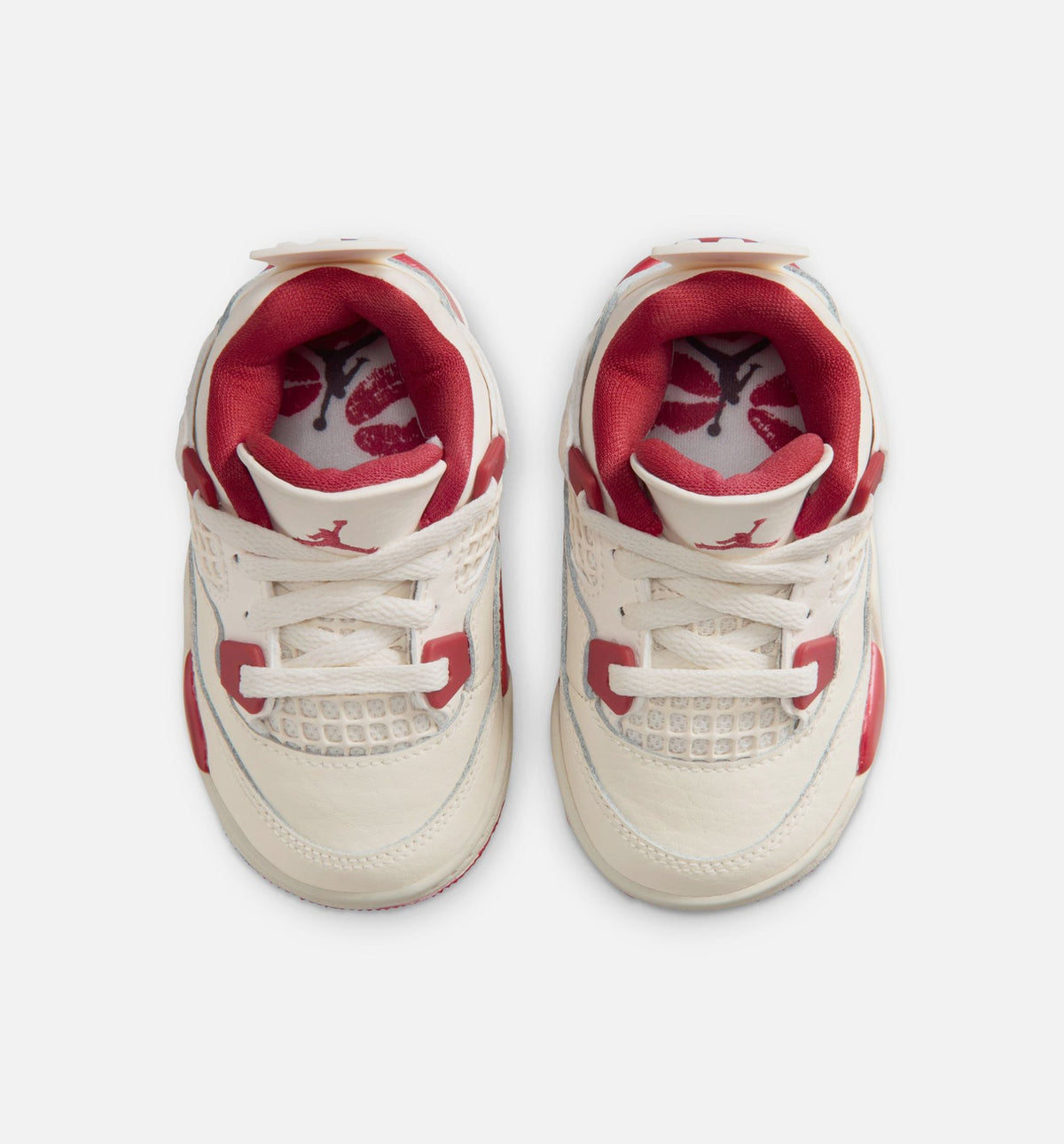 Air Jordan 4 Retro Valentine's Day Infant/Toddler Shoes - Pale Ivory Sierra Red Tough Red