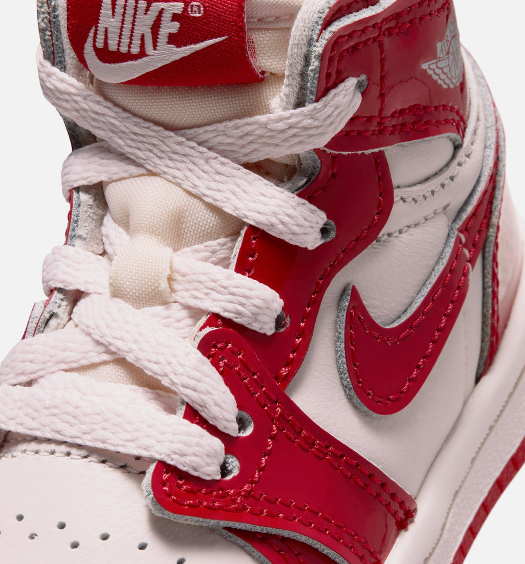 Air Jordan 1 Retro High OG 'Nails and Grails' - Infant/Toddler Lifestyle Sneaker (University Red/Metallic Silver)
