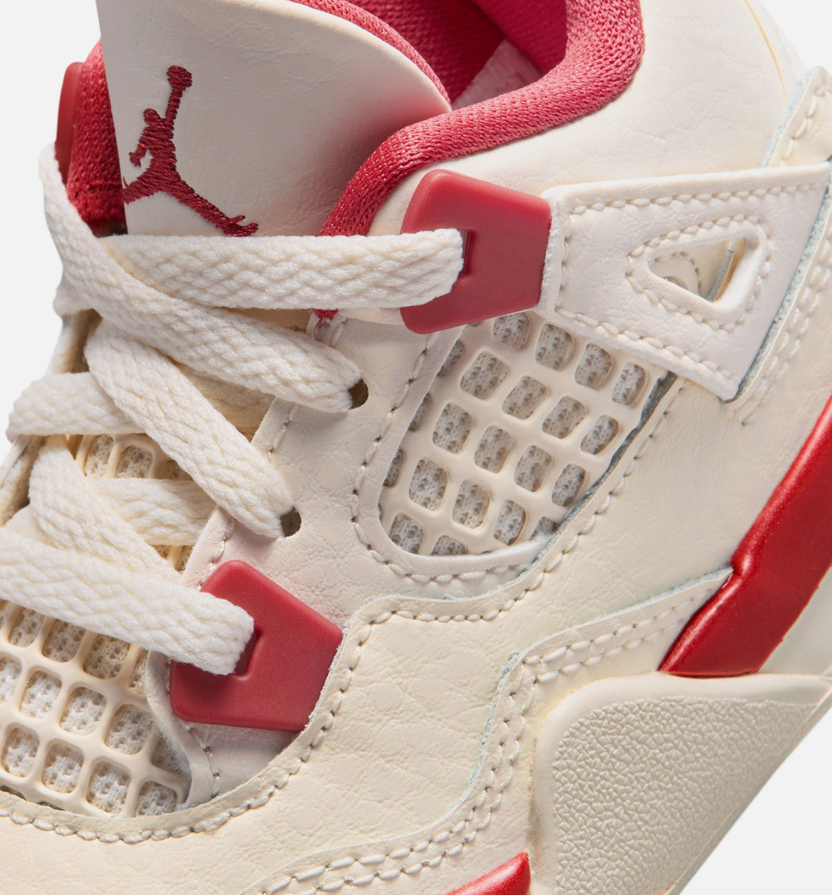 Air Jordan 4 Retro Valentine's Day Infant/Toddler Shoes - Pale Ivory Sierra Red Tough Red