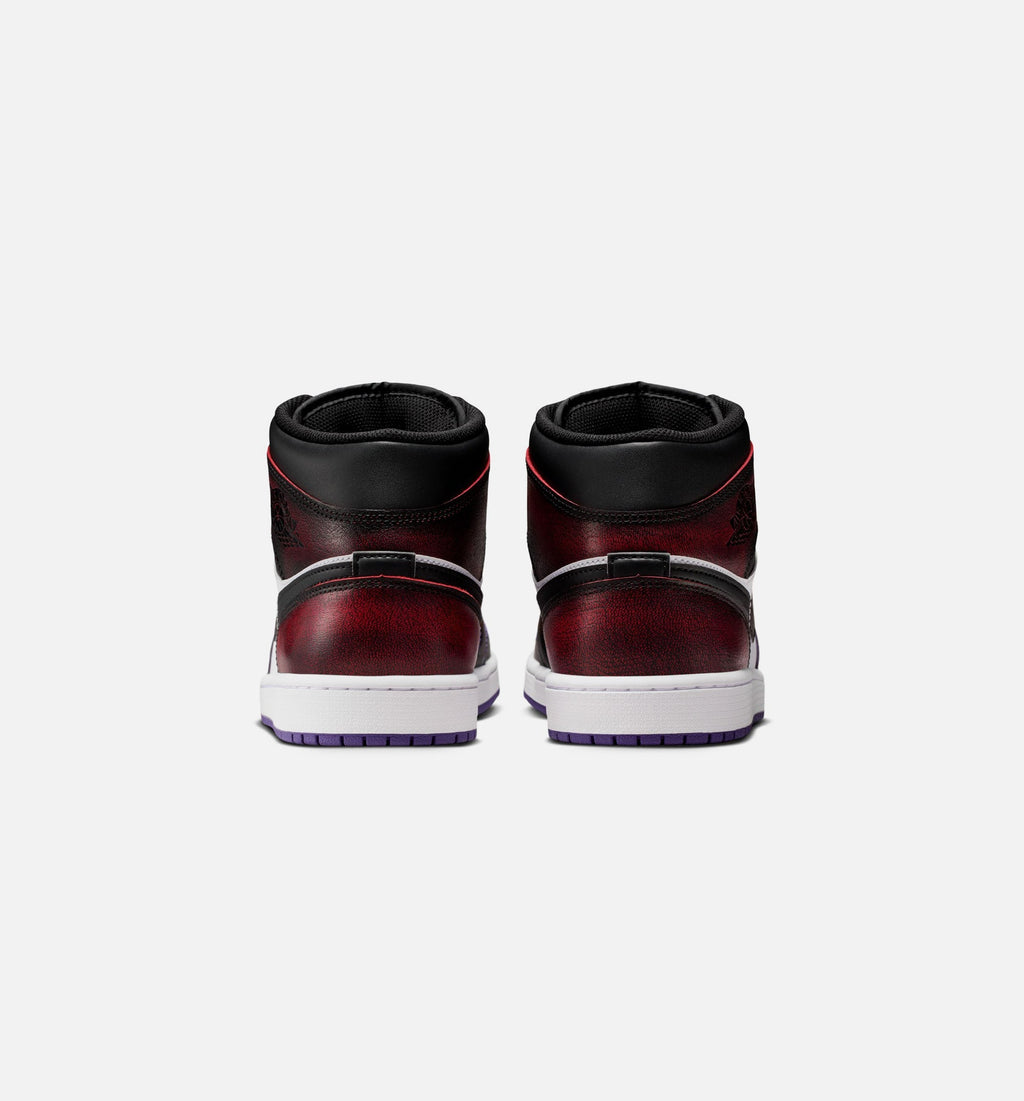 Air Jordan 1 Mid SE Men's Lifestyle Shoes - True Red White Court Purple Black