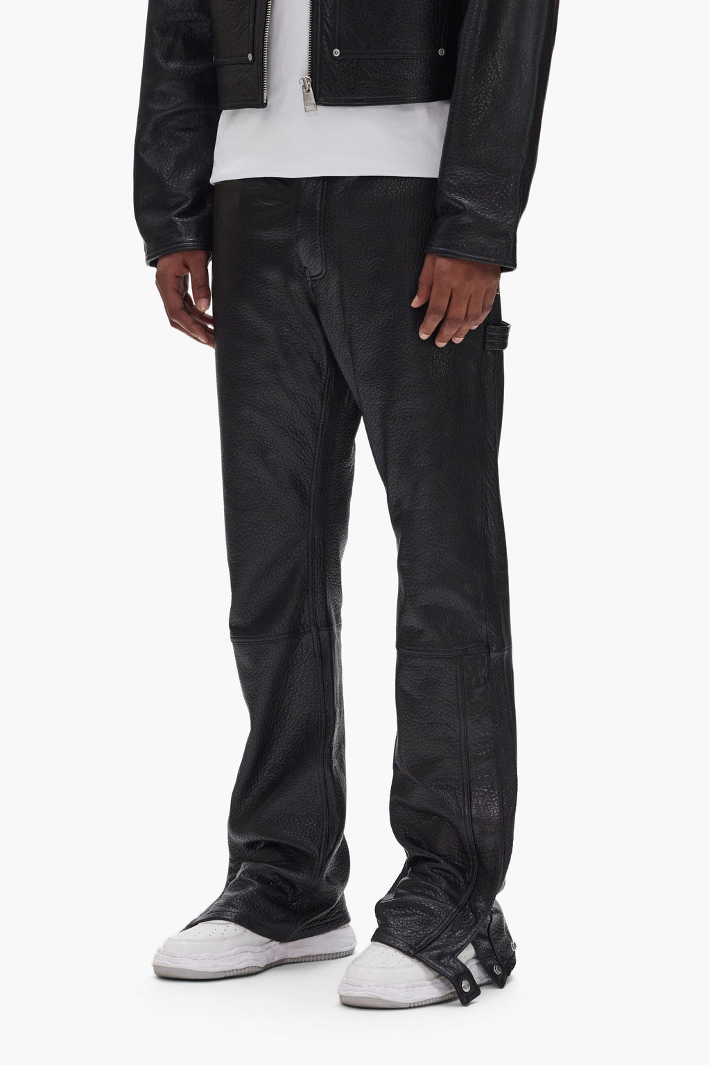 Leather Carpenter Snap Pant