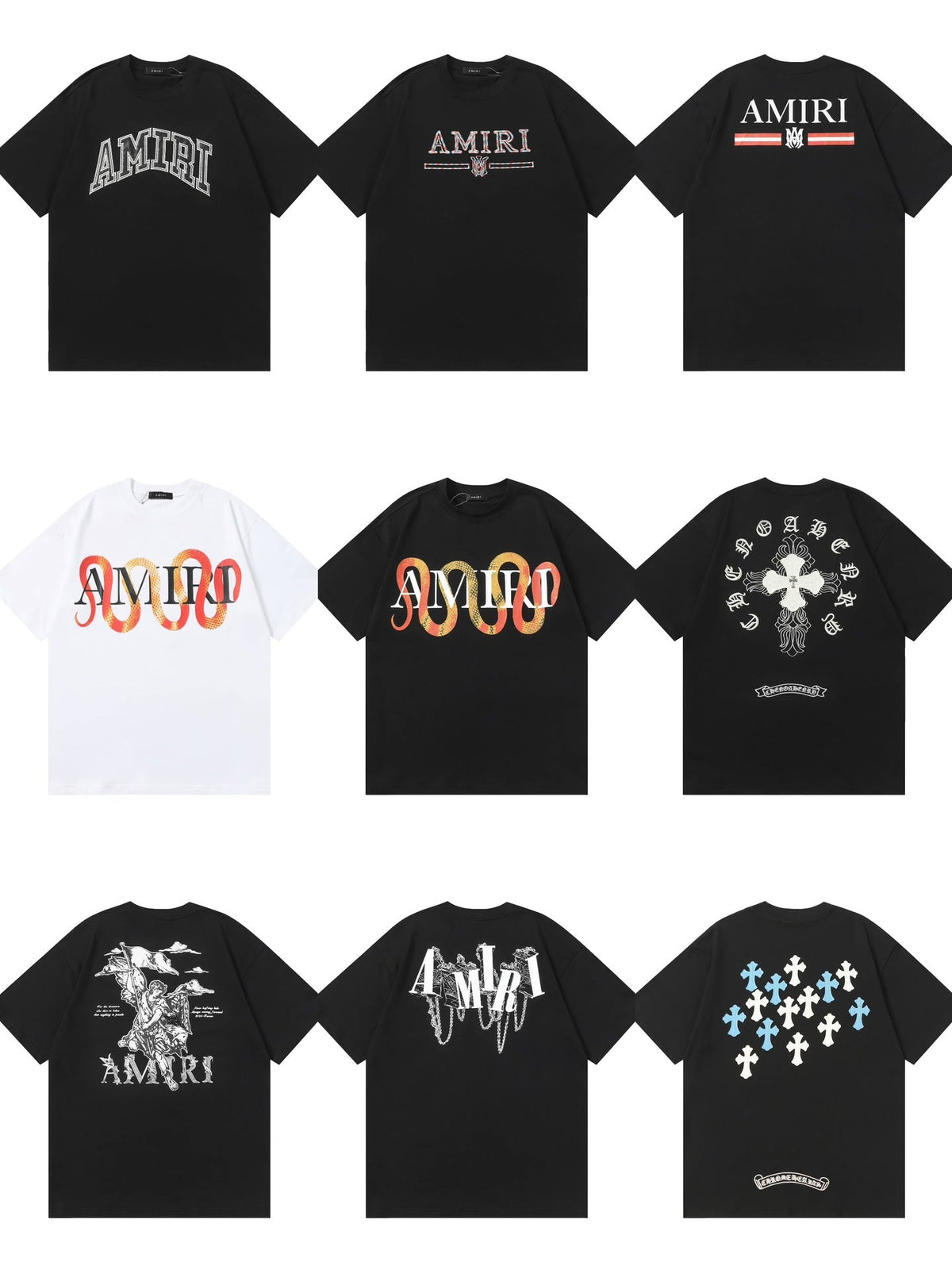 Amiri Multi‑Letter Graphic Oversized Short Sleeve Tee Multi‑Style