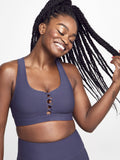 Lace-Up Grey Sports Bra