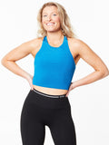 CROP RIBBED TANK BLUE