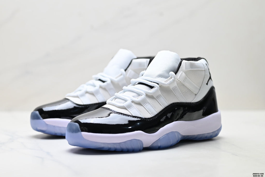 Air Jordan 11 Retro White Black and Icy Blue Unisex Sneakers Style 02