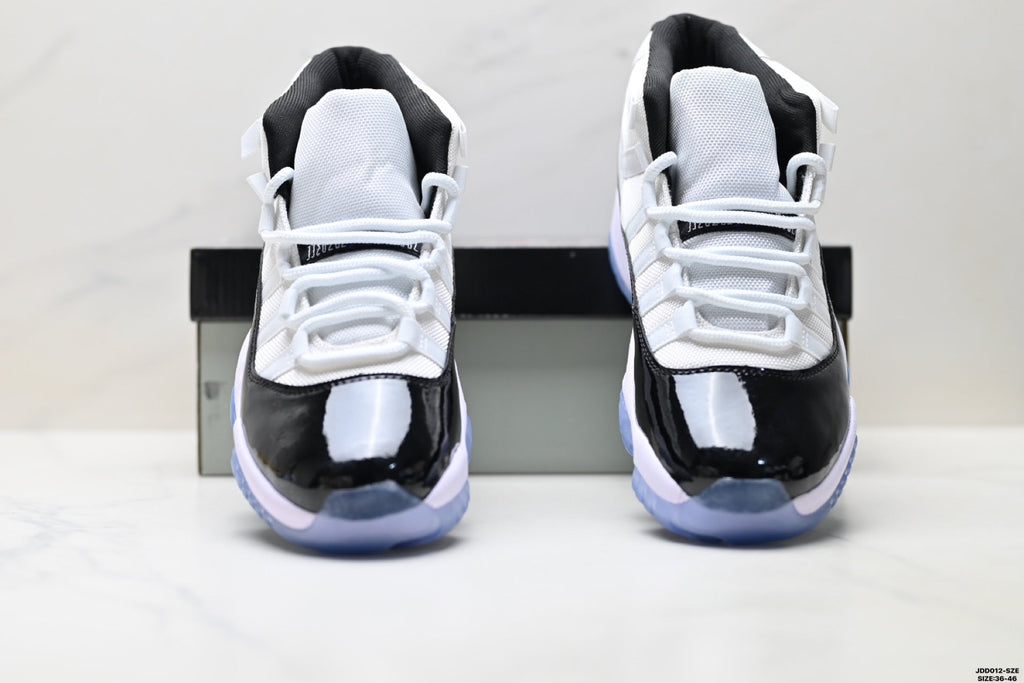 Air Jordan 11 Retro White Black and Icy Blue Unisex Sneakers Style 02
