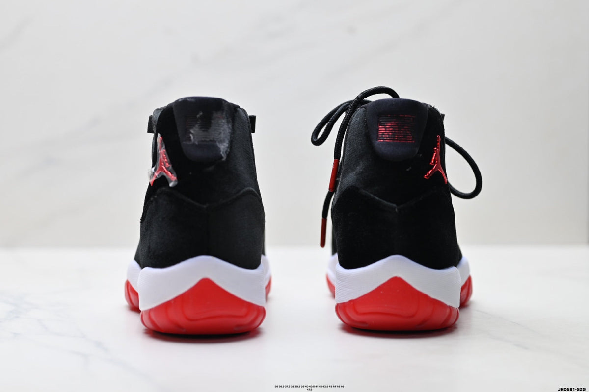 Air Jordan 11 Retro Black and Red Unisex Sneakers Style 20