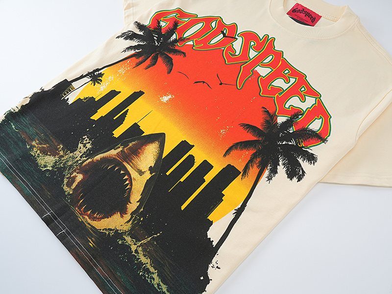 Godspeed Shark Sunset Graphic T-Shirt