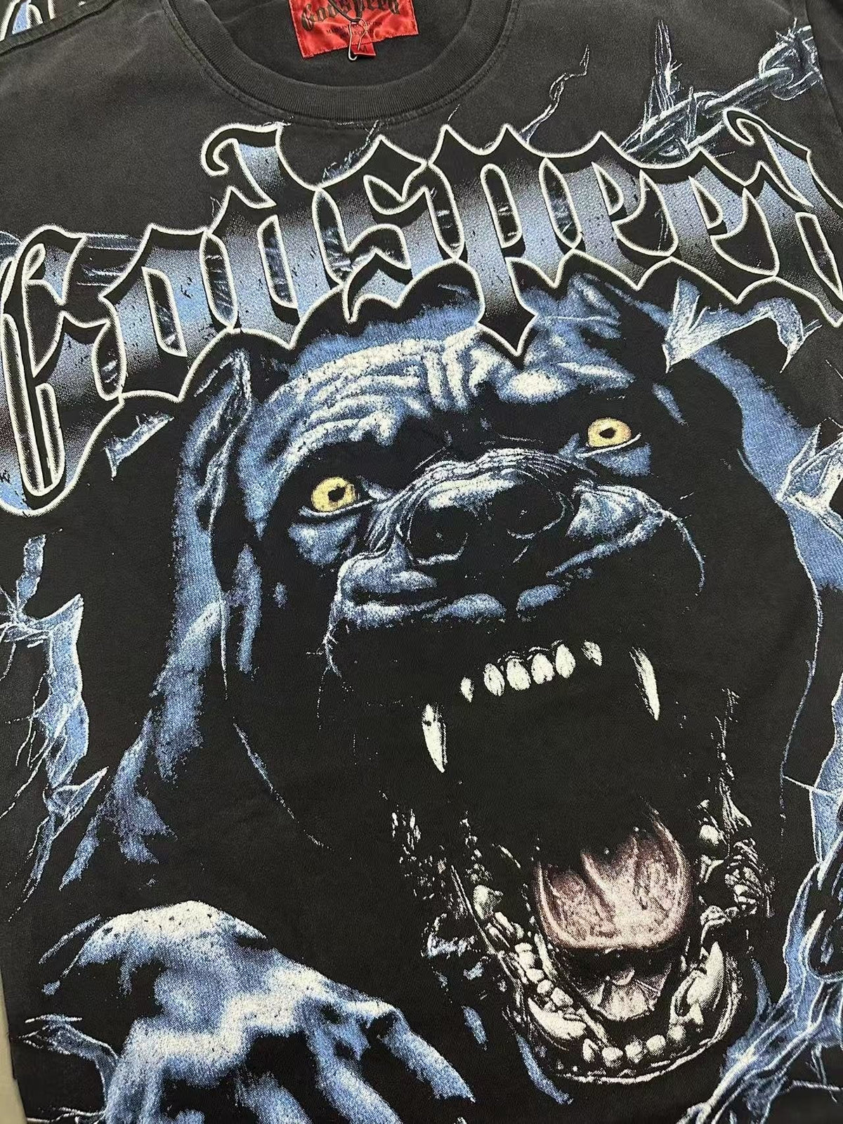 Godspeed Panther Graphic Washed Black T-Shirt