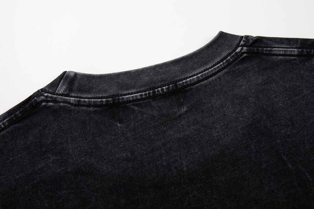 MAJESTIK Washed Black Boxing Graphic T-Shirt