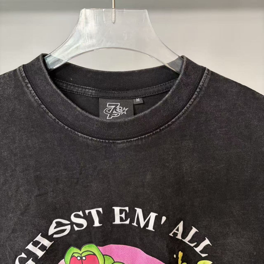 TRIPLE SEVENS Charcoal Ghost Graphic T-Shirt