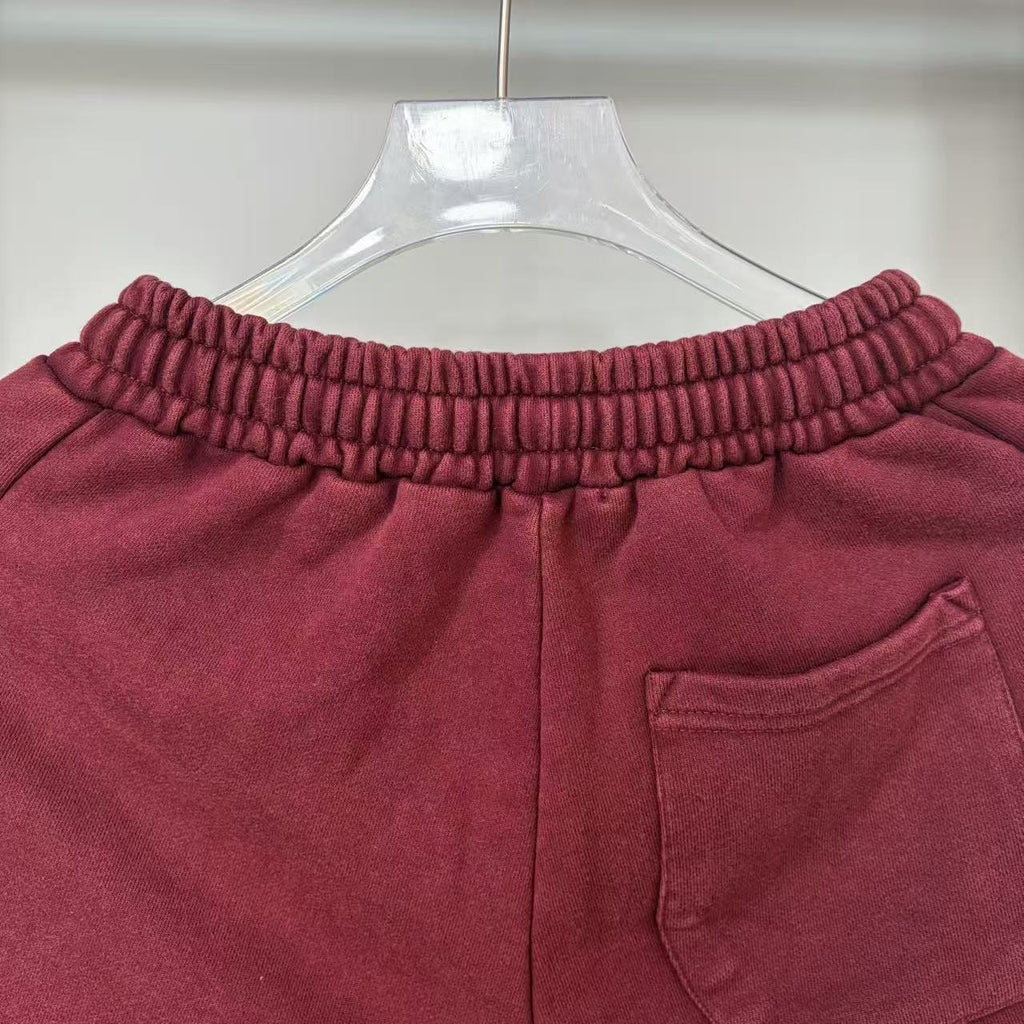 Godspeed Burgundy Side-Letter Graphic Shorts