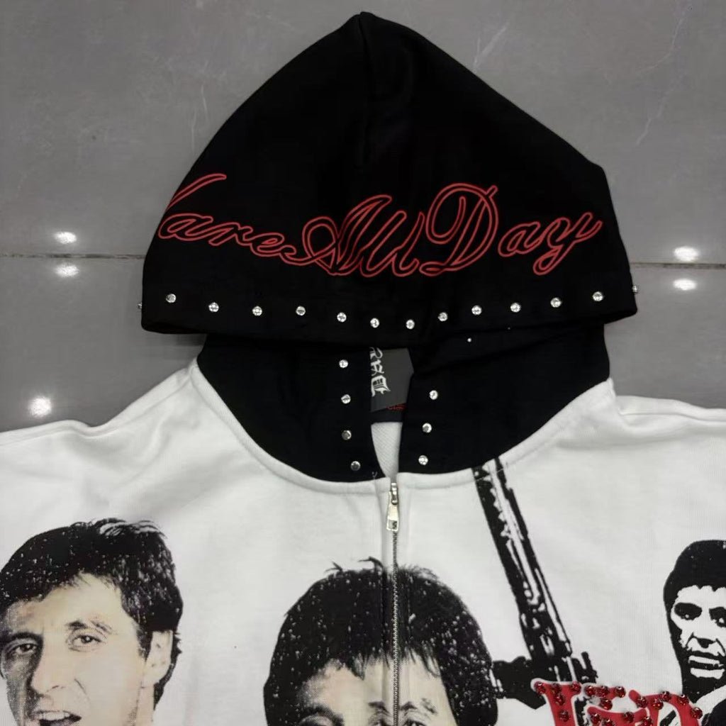 VARE ALL DAY Scarface Graphic Zip Hoodie