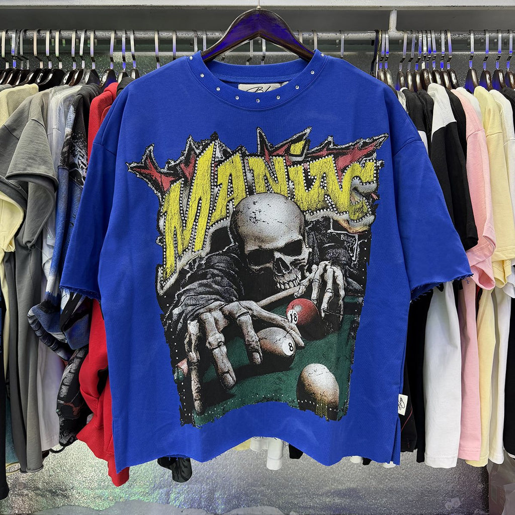 BKYS Revival Maniac Skull Billiards Graphic T-Shirt