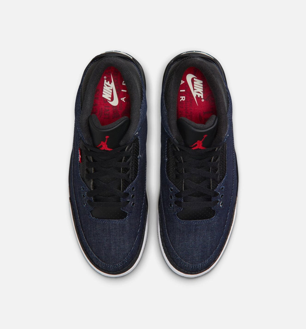 Air Jordan 3 x Levi's Indigo and Gym Red | Men's Lifestyle Shoe | Denim Blue/Black/Sail