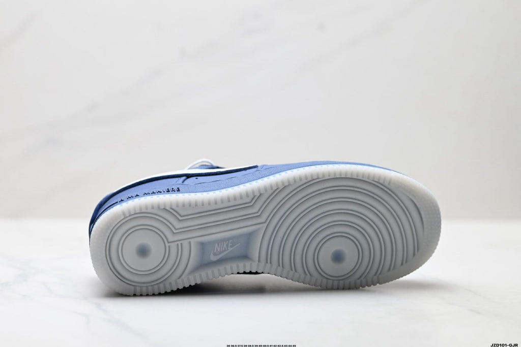 Nike Air Force 1 Low Navy Blue White Unisex Sneakers Style 01