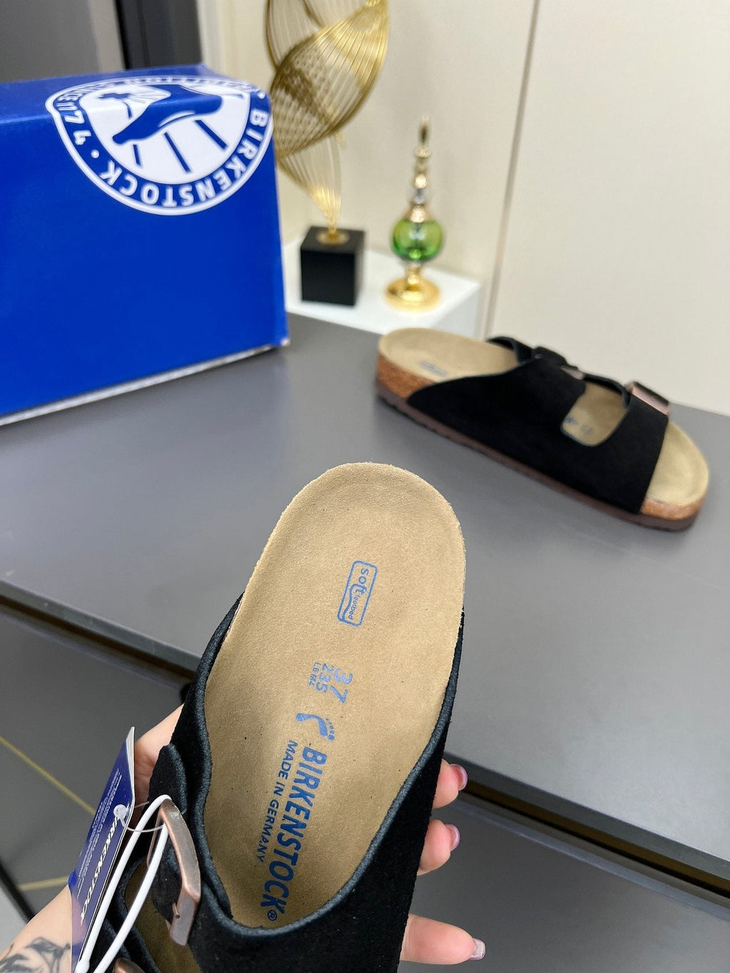 Birkenstock Black Two-Strap Slide Sandals