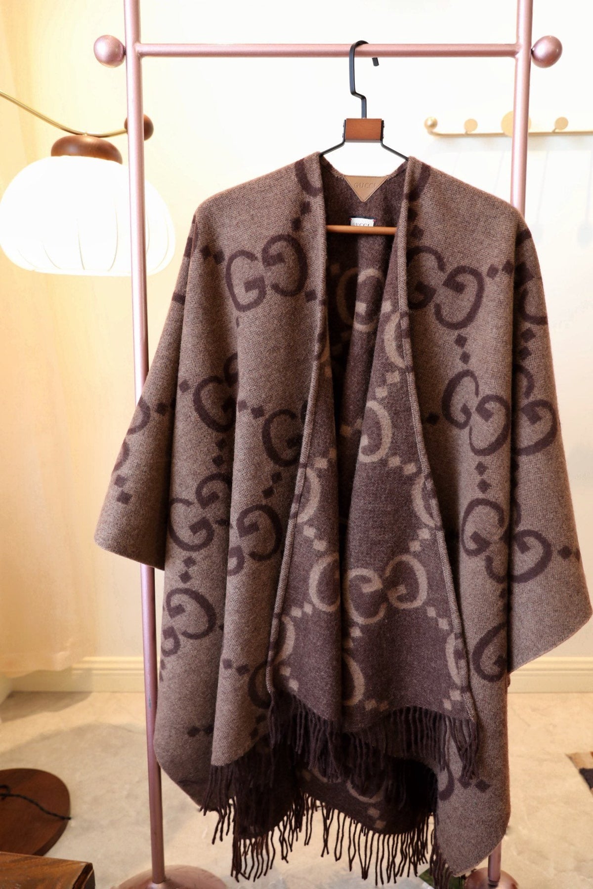 Gucci Brown Fringed Poncho