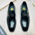 Ferragamo Black Metal-Accent Loafers