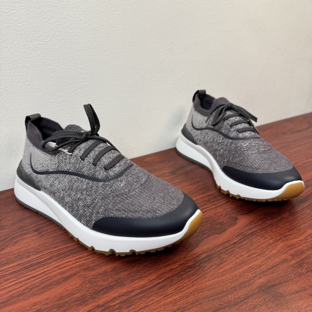 Brunello Cucinelli Men's Knit Sneakers