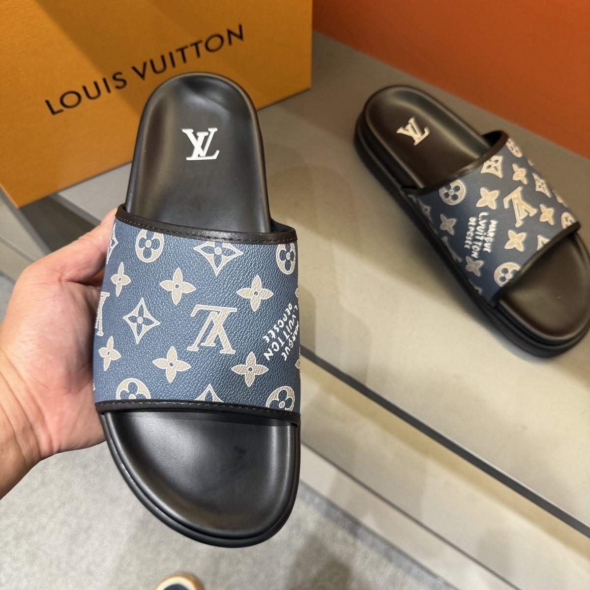 Louis Vuitton Monogram Slide Sandals - Low-Profile Sole