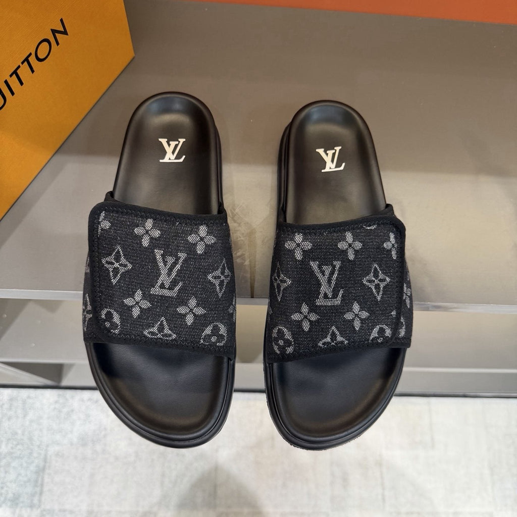 Louis Vuitton Monogram Strap Slide Sandals