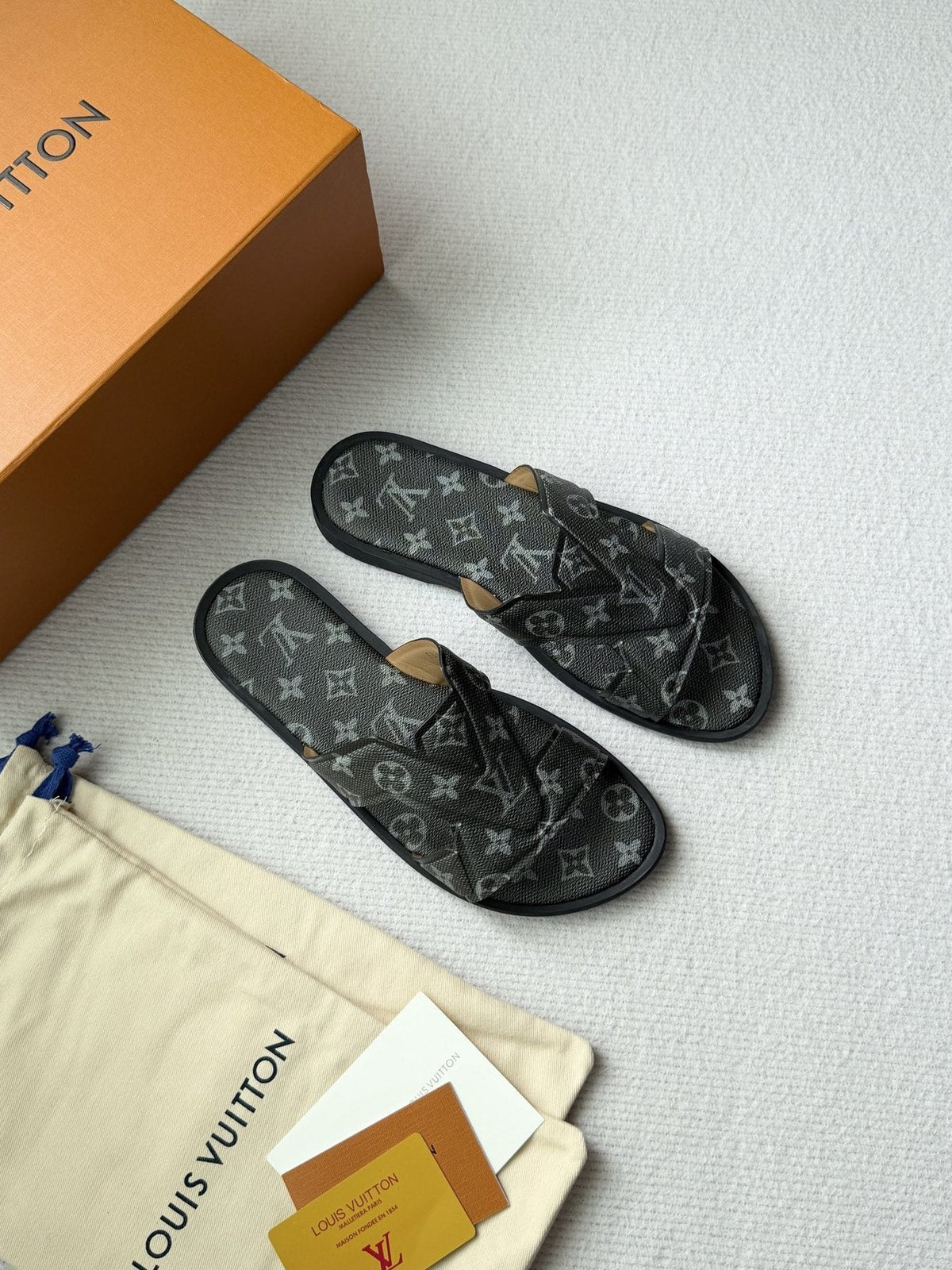 Louis Vuitton Cross-Strap Slide Sandals