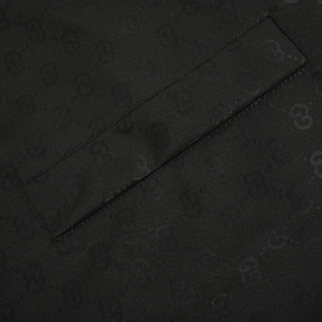 Gucci GUC All-Over GG Jacquard Zip-Up Spread Collar Jacket — Dark Brown